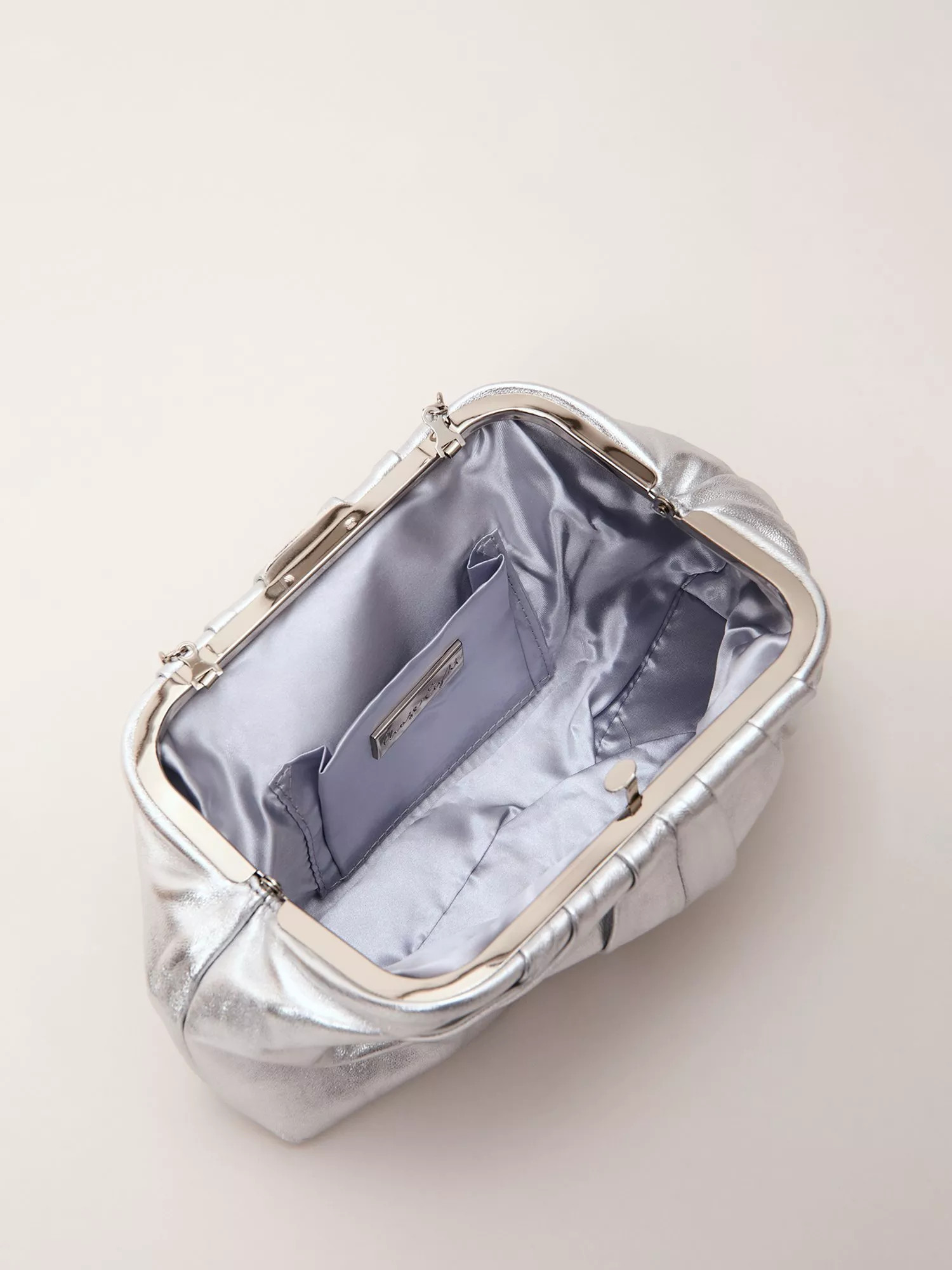 Phase Eight Pouch Clutch Bag, Silver | John Lewis (UK)