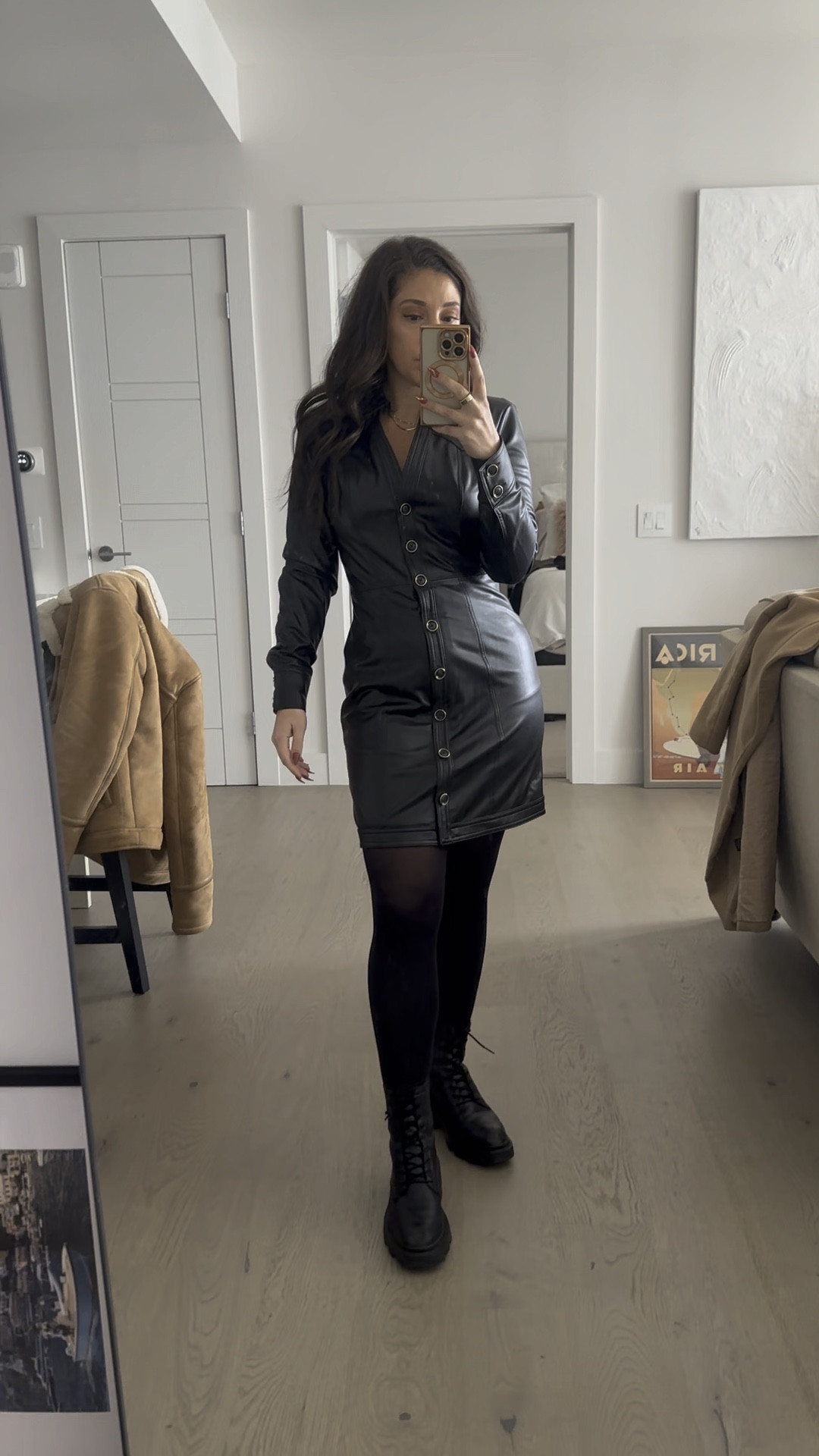 On the schedule today is a pizza and natural wine tasting! I’m so excited ❤️ I love a day dress and this faux leather dress was perfect as I felt great but I was also comfortable. I’m a size 2 in this  

#LTKSeasonal #LTKGiftGuide #LTKVideo