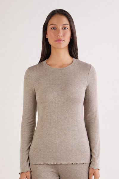 Intimissimi Luxury Softness Long Sleeve Modal Top with Cashmere Woman Pink Size S | Intimissimi (US)