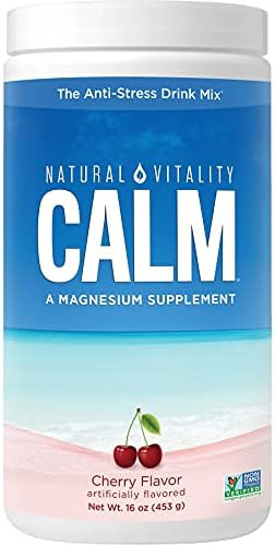 Natural Vitality Calm, Magnesium Citrate Supplement Powder, Anti-Stress Drink Mix, Cherry, 16 Ounces | Amazon (US)