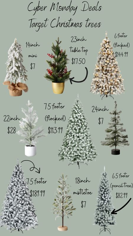Cyber Monday Sale! 
Target has some great sales on large trees and small table top decor trees. 

Price ranges: $7-$190
#cybermonday #christmastrees #target 


#LTKhome #LTKsalealert #LTKHoliday