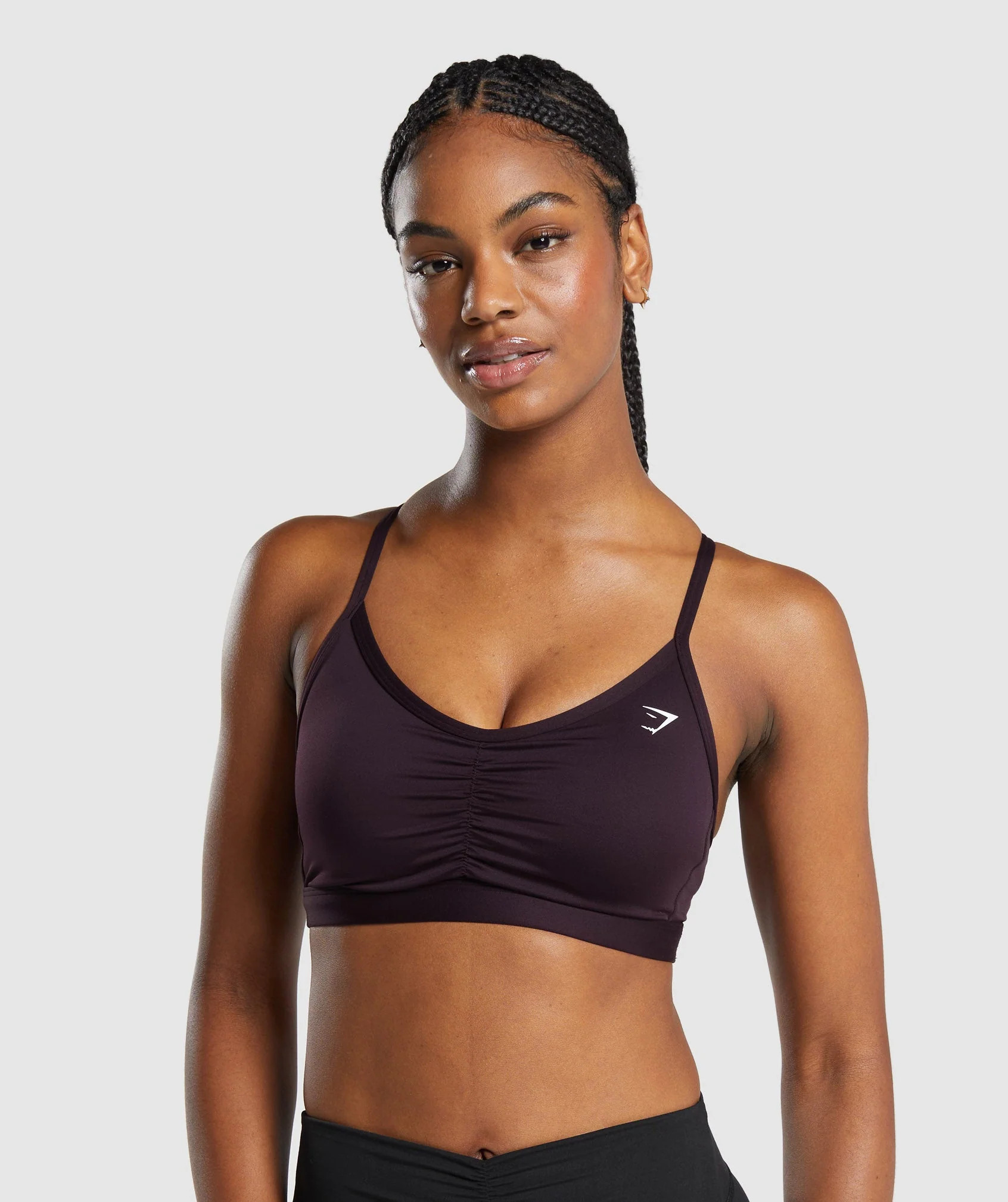Gymshark Ruched Sports Bra - Plum Brown | Gymshark US