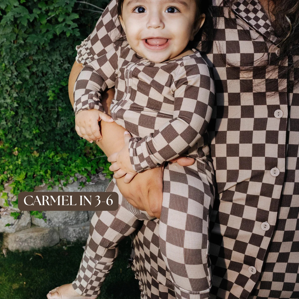 Baby Brown Check Zip Pajamas | Staykation
