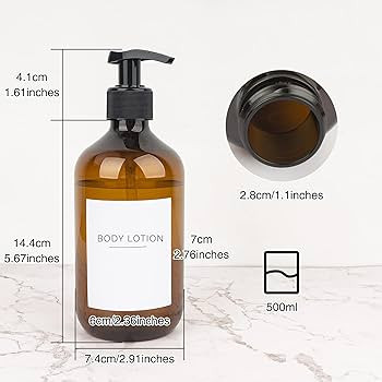 Ezebesta 4 Pieces 16.9oz Soap Lotion Pump Dispensers with Labels Bathroom Brown Dispenser Bottles... | Amazon (US)