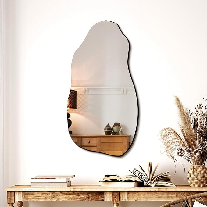 Irregular Asymmetrical Wall Mirror for Living Room Bathroom Entryway, Modern Decorative Mirror Ha... | Amazon (US)