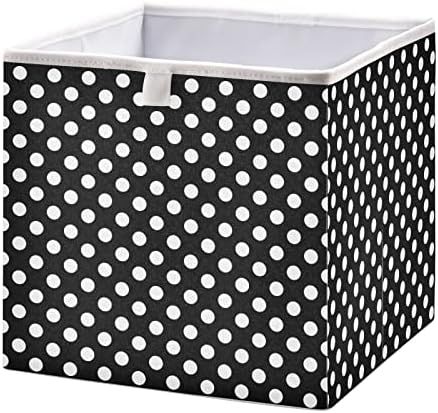 Ollabaky Closet Storage Bin Black White Polka Dot Fabric Storage Cube Collapsible Waterproof Bask... | Amazon (US)
