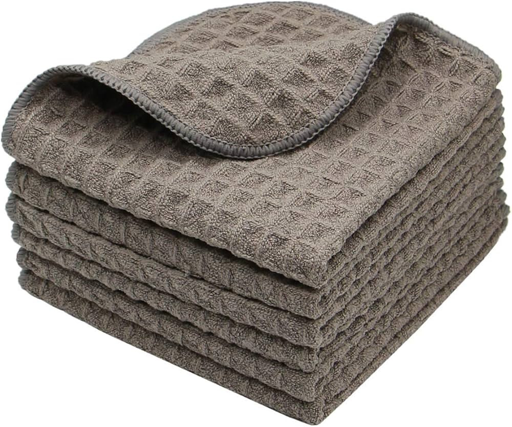 VeraSong Microfiber Kitchen Cleaning Cloth Thick Dish Rags Waffle Weave Washcloths Dish Cloths Ul... | Amazon (US)