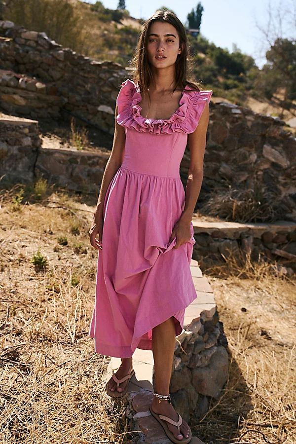 Ruffle It Up Midi by Endless Summer at Free People, Pink Frosting, L | Free People (Global - UK&FR Excluded)