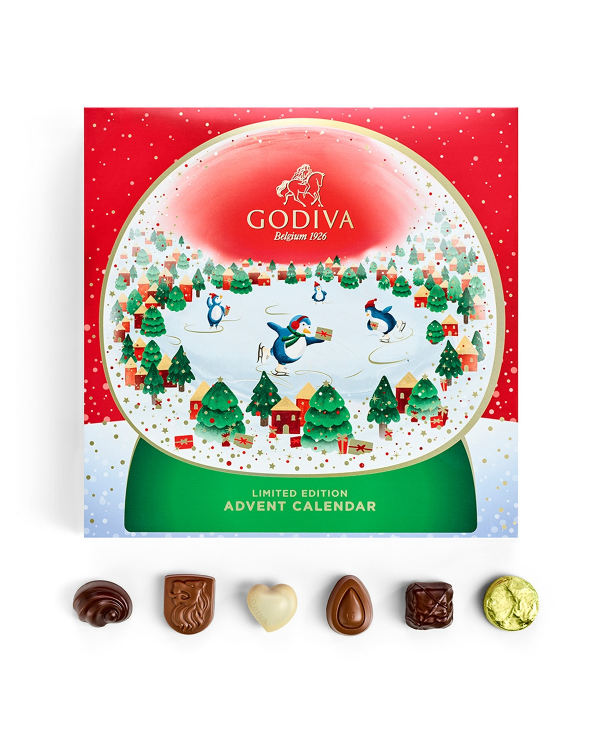 Godiva Holiday Limited Edition Snowglobe Advent Calendar, 24 Piece | Macy's