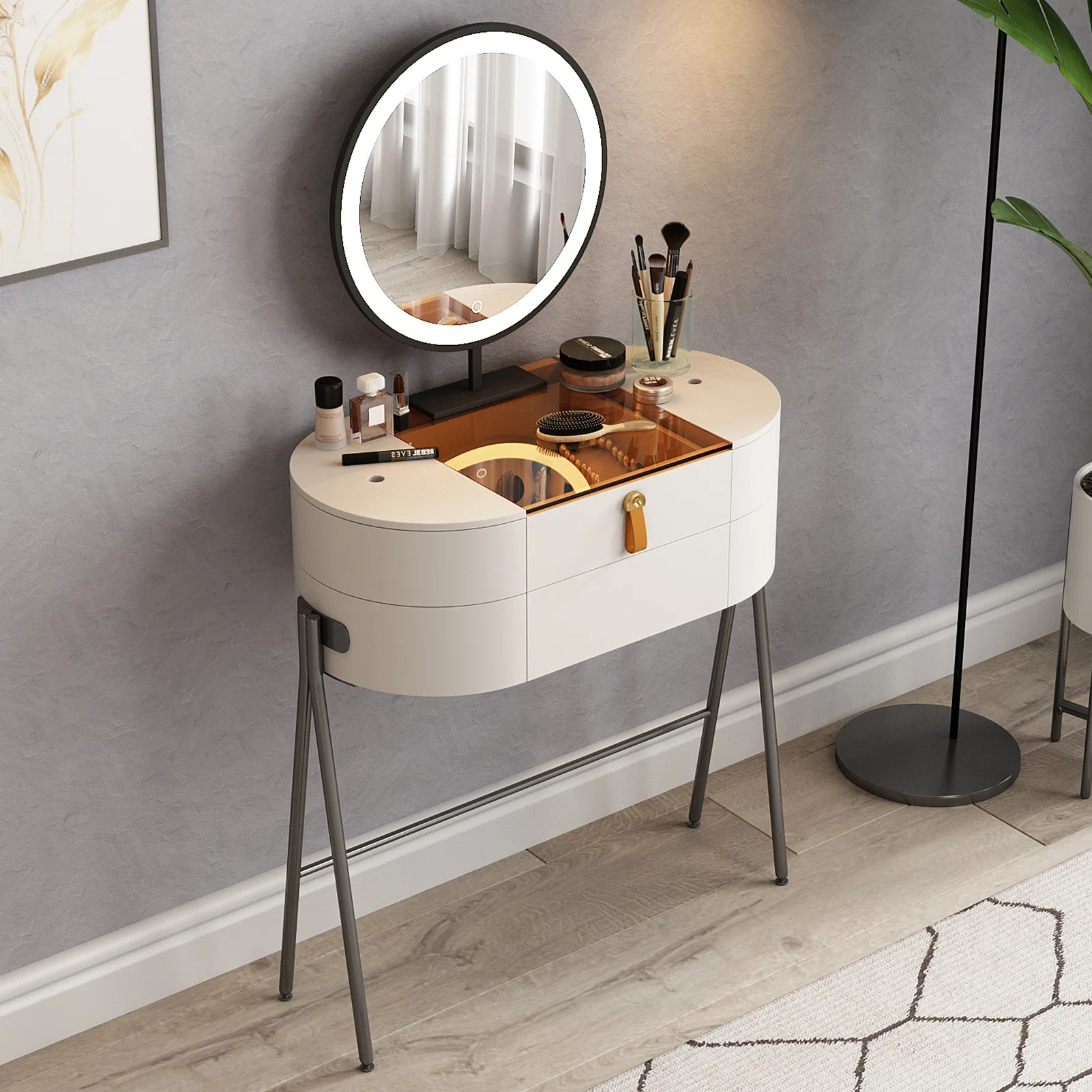 Makeup Vanity,Glass Top | Wayfair North America