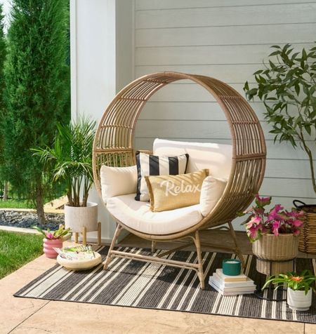 Circle egg chair, new at Walmart. 



Better Homes & Gardens Bellamy Round Wicker Outdoor Egg Chair, round egg chair, 

Outdoor furniture/ outdoor chair/ Walmart outdoor furniture/ egg chair/ wicker chair/ patio furniture/ Walmart patio furniture/ outdoor conversation set/ outdoor furniture set/ Walmart home sale/ outdoor sofa/ outdoor rug/ patio set

#LTKhome #LTKfamily #LTKSeasonal