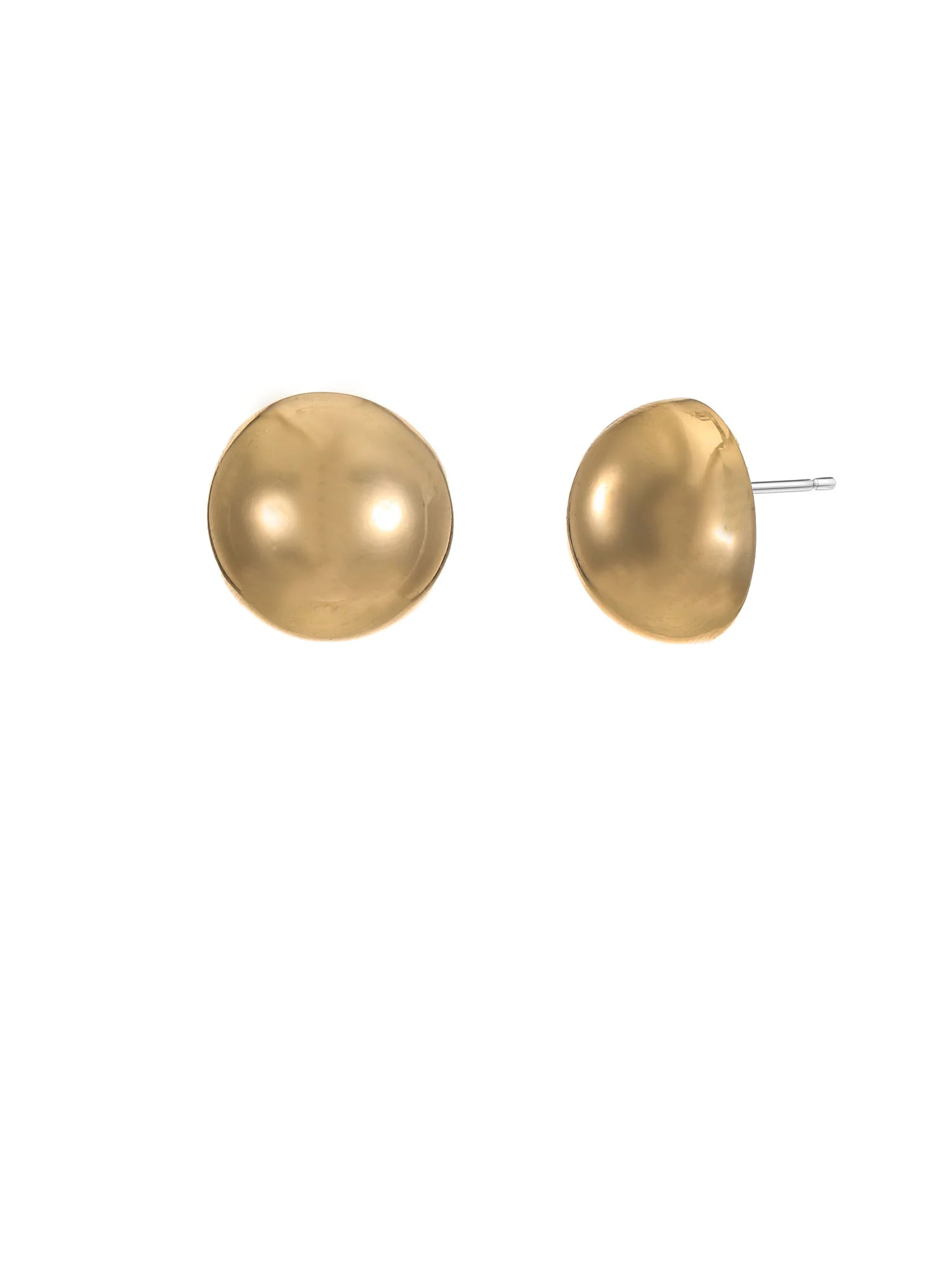 Time and Tru Goldtone Dome Button Stud Earring, 1 Pair | Walmart (US)