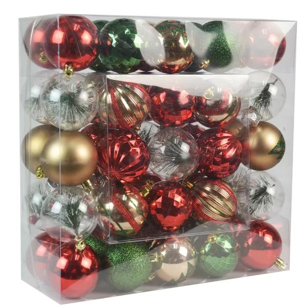 50 Piece Holiday Cottage Ball Ornament Set | Wayfair North America