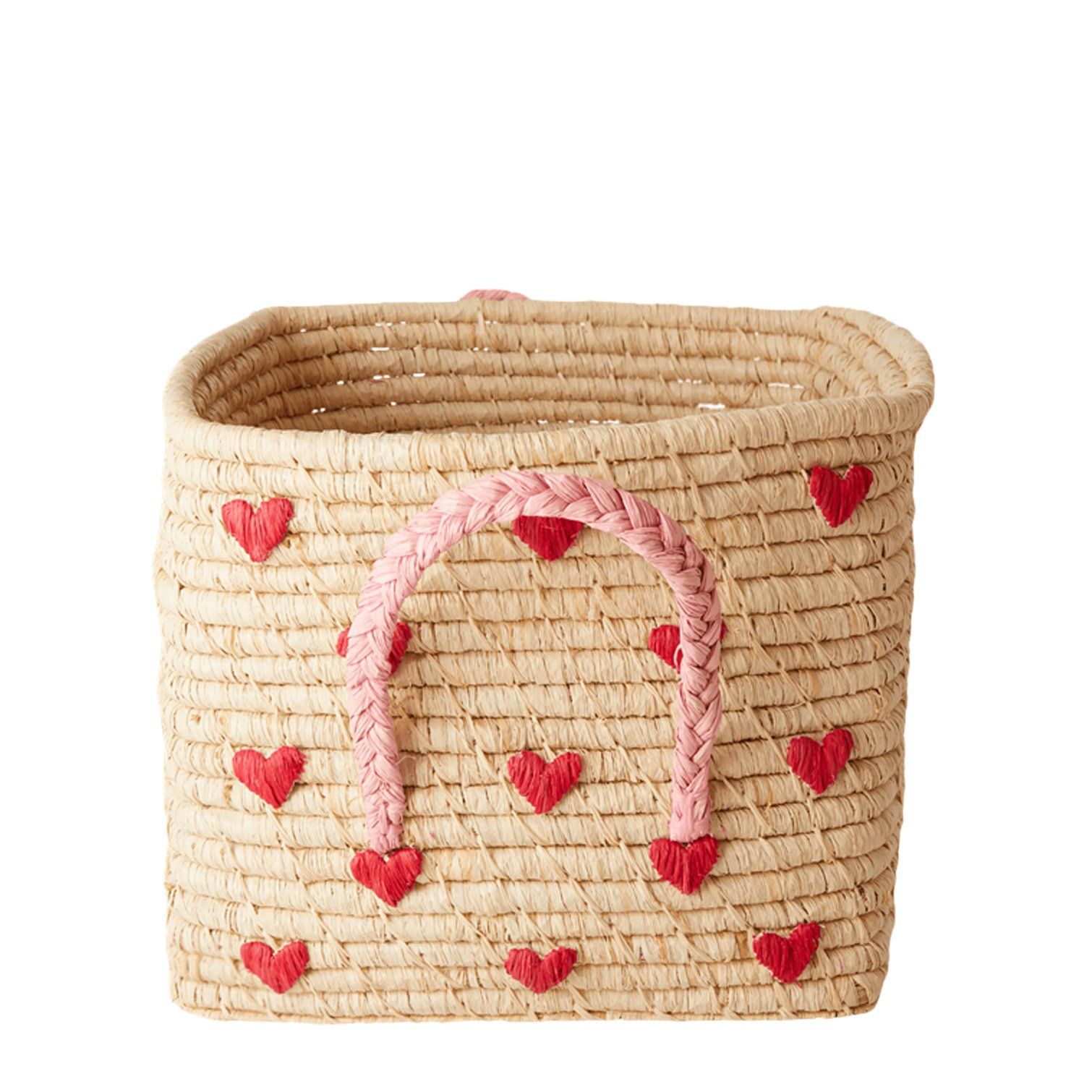 Play Basket In Raffia Hearts | Trouva (Global)