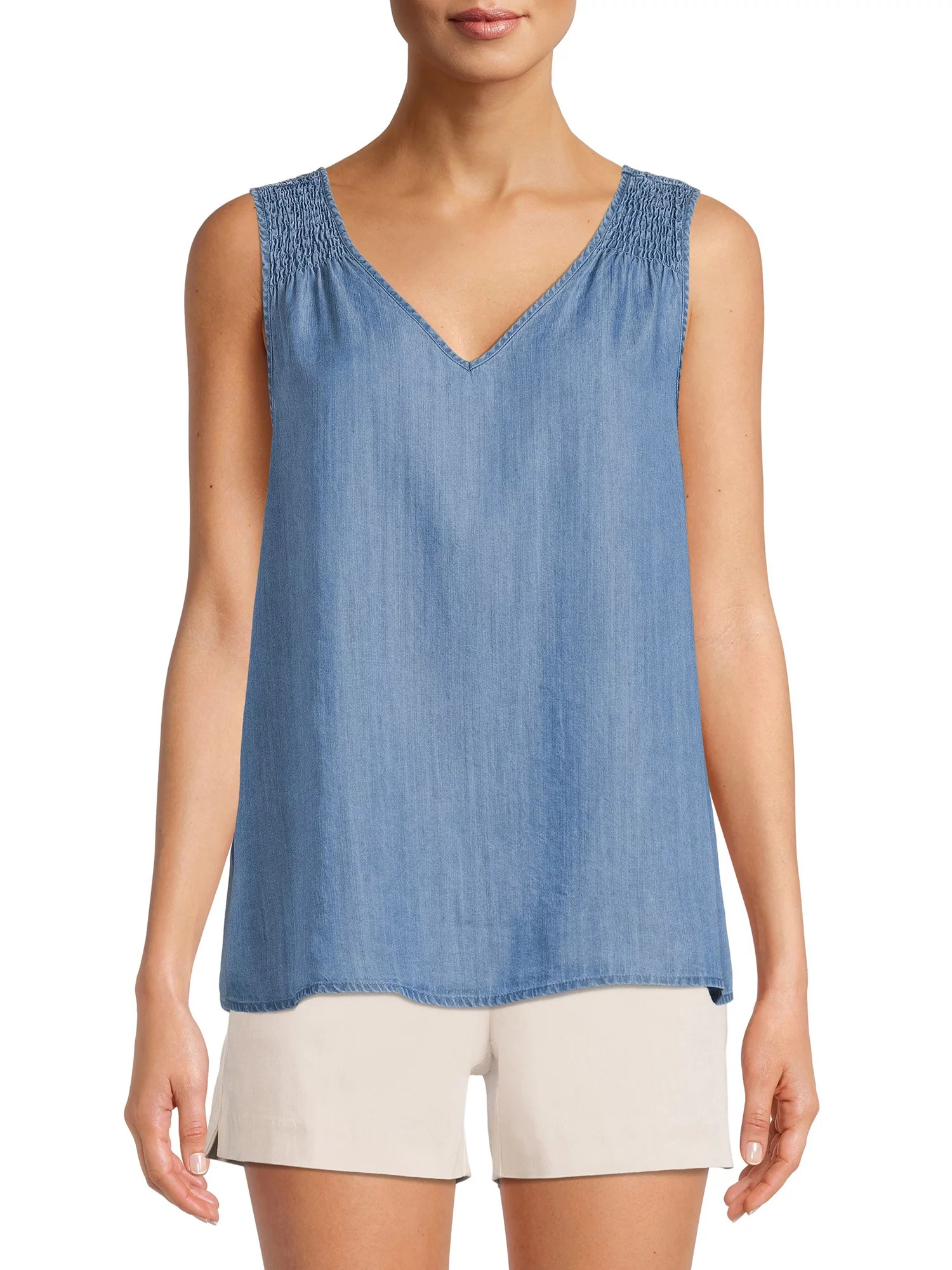 Time and Tru Women's V-Neck Tank Top, Sizes XS-XXXL - Walmart.com | Walmart (US)