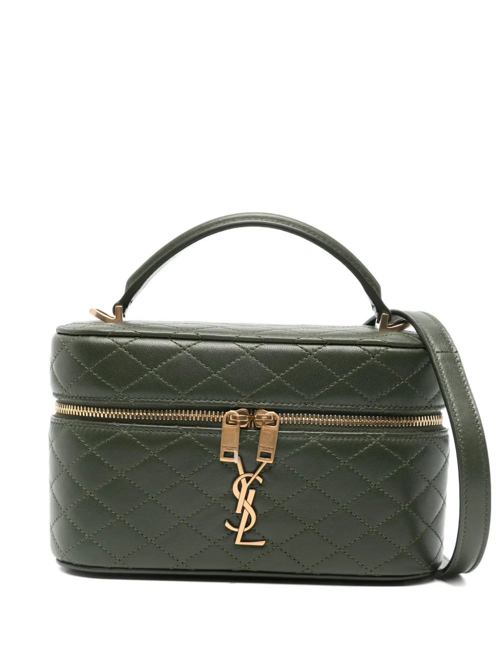 Saint Laurent Gaby Quilted Logo Mini Bag | Green | FARFETCH ID | Farfetch Global