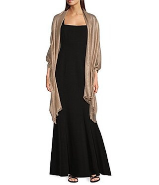 Cezanne Gold Metallic Scarf Wrap - Gold | Dillard's