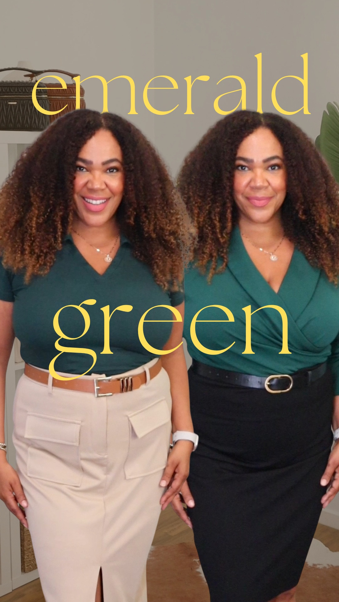 Been into some Emerald 💚✨ Green lately! Comfy little work outfits. Wearing a large in the tops and cargo skirt. Pencil skirt is a xxl. 

#LTKOver40 #LTKFindsUnder50 #LTKWorkwear