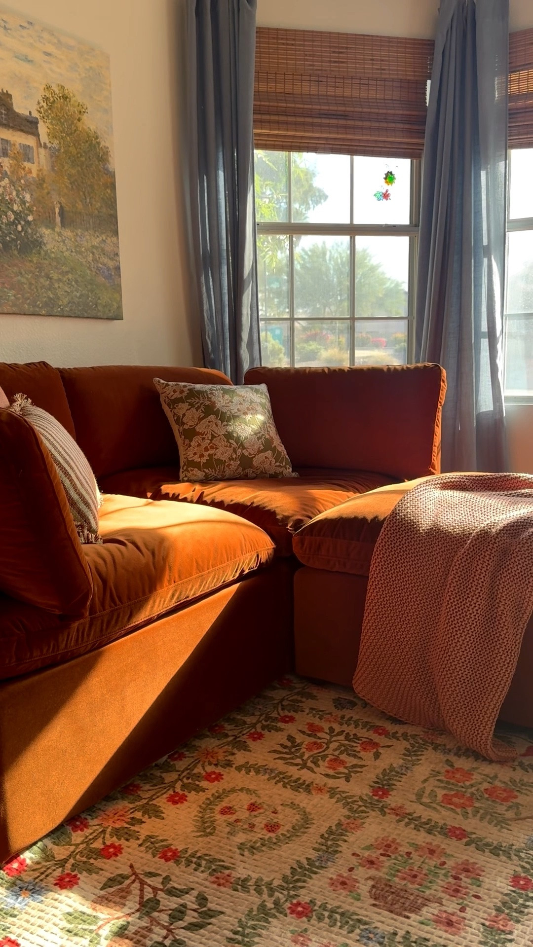 We have this little nook in our home that gets the most beautiful natural sunshine throughout the day. We never got around to fully decorating this space, so it kind of turned into a catch all, “amazon box storage” empty space… 

But now we are finally creating our whimsical, cozy sunroom. I cannot wait to enjoy a cup of tea on this beautiful red rust, velvet sofa, watch a thunderstorm out the windows, and finally use this space for what it was always meant for ☀️



￼

#LTKdayinmylife #LTKHome #LTKmorningroutine
