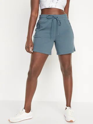 High-Waisted Dynamic Fleece Sweat Shorts for Women -- 6-inch inseam | Old Navy (US)