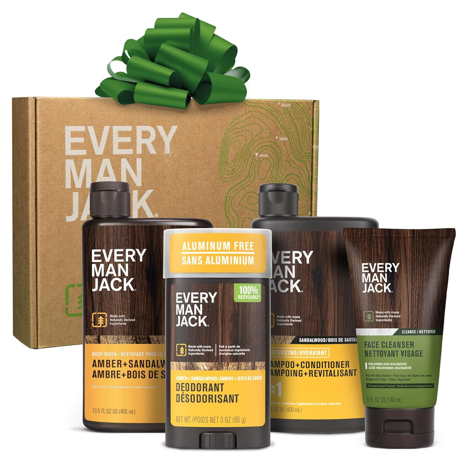 Every Man Jack Men's Bath and Body Gift Set - Amber + Sandalwood Scent - Clean Ingredients - Incl... | Amazon (US)