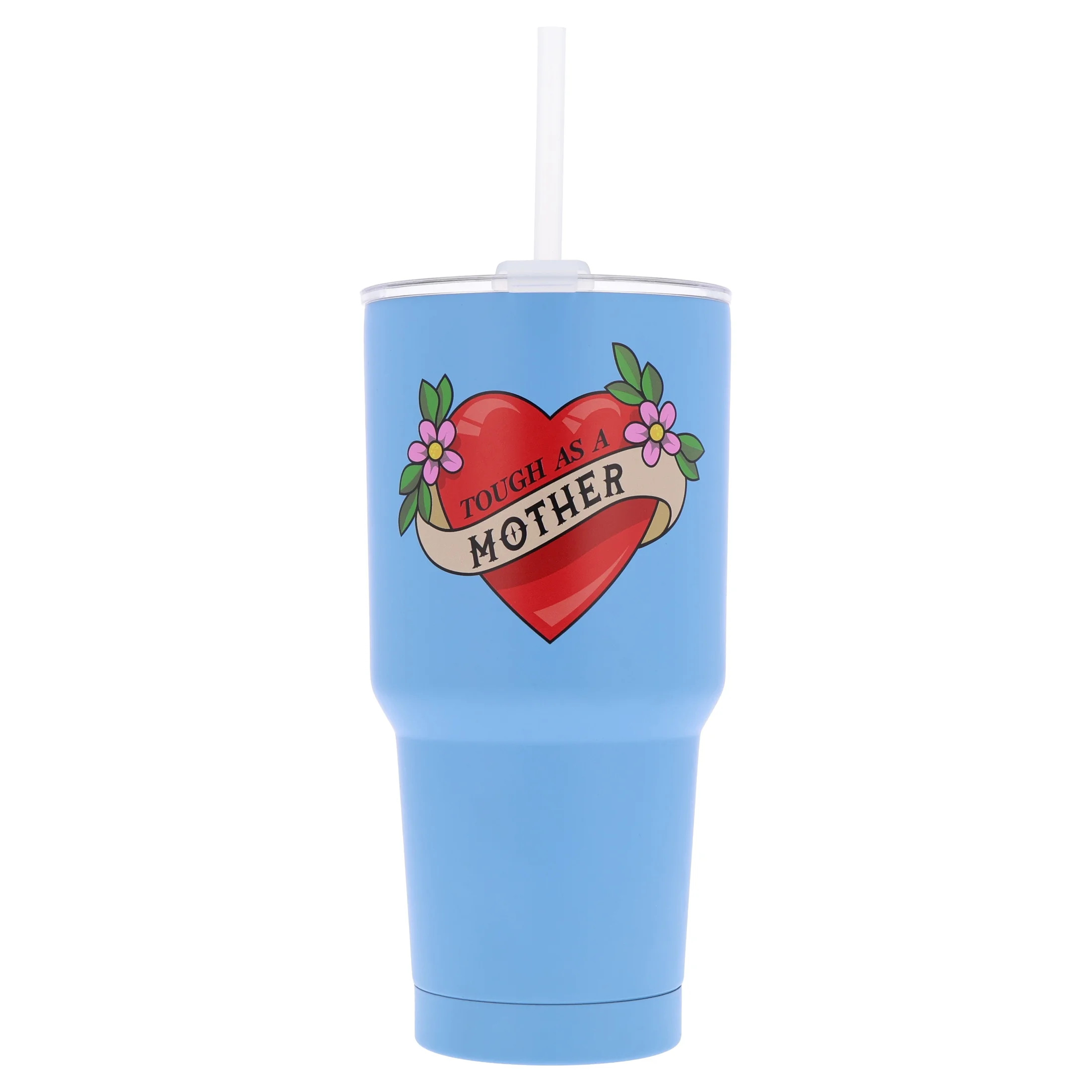 Tough as a Mother Stainless Steel Tumbler with Straw, Blue, 32 oz, Mother's Day by Way To Celebra... | Walmart (US)