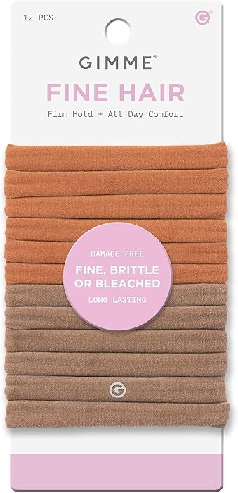 Gimme Beauty Fine Hair Elastic Bands - Slim-Fit Elastic Ties for Fine, Brittle, or Bleached Hair ... | Amazon (US)