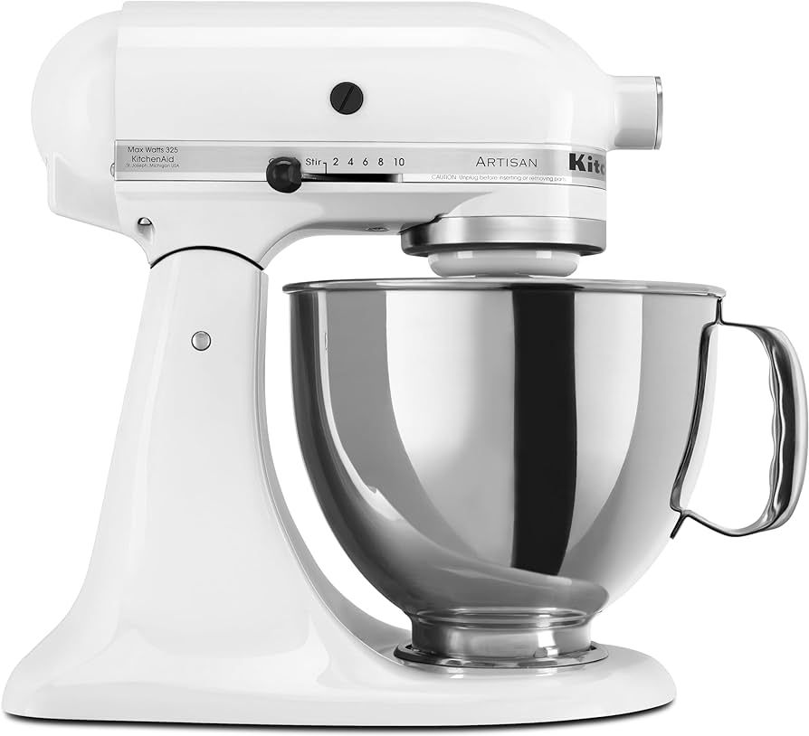 KitchenAid Artisan Series 5 Quart Tilt Head Stand Mixer with Pouring Shield KSM150PS, White | Amazon (US)