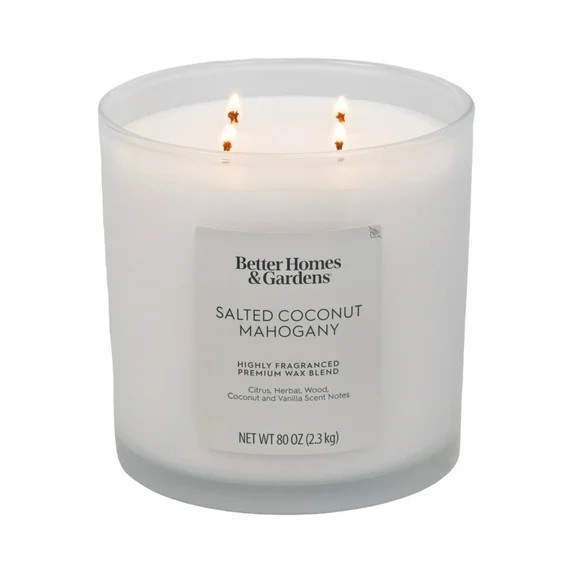 Better Homes & Gardens Salted Coconut Mahogany Scented 4-Wick Large Oversized Jar Candle 80oz. | Walmart (US)