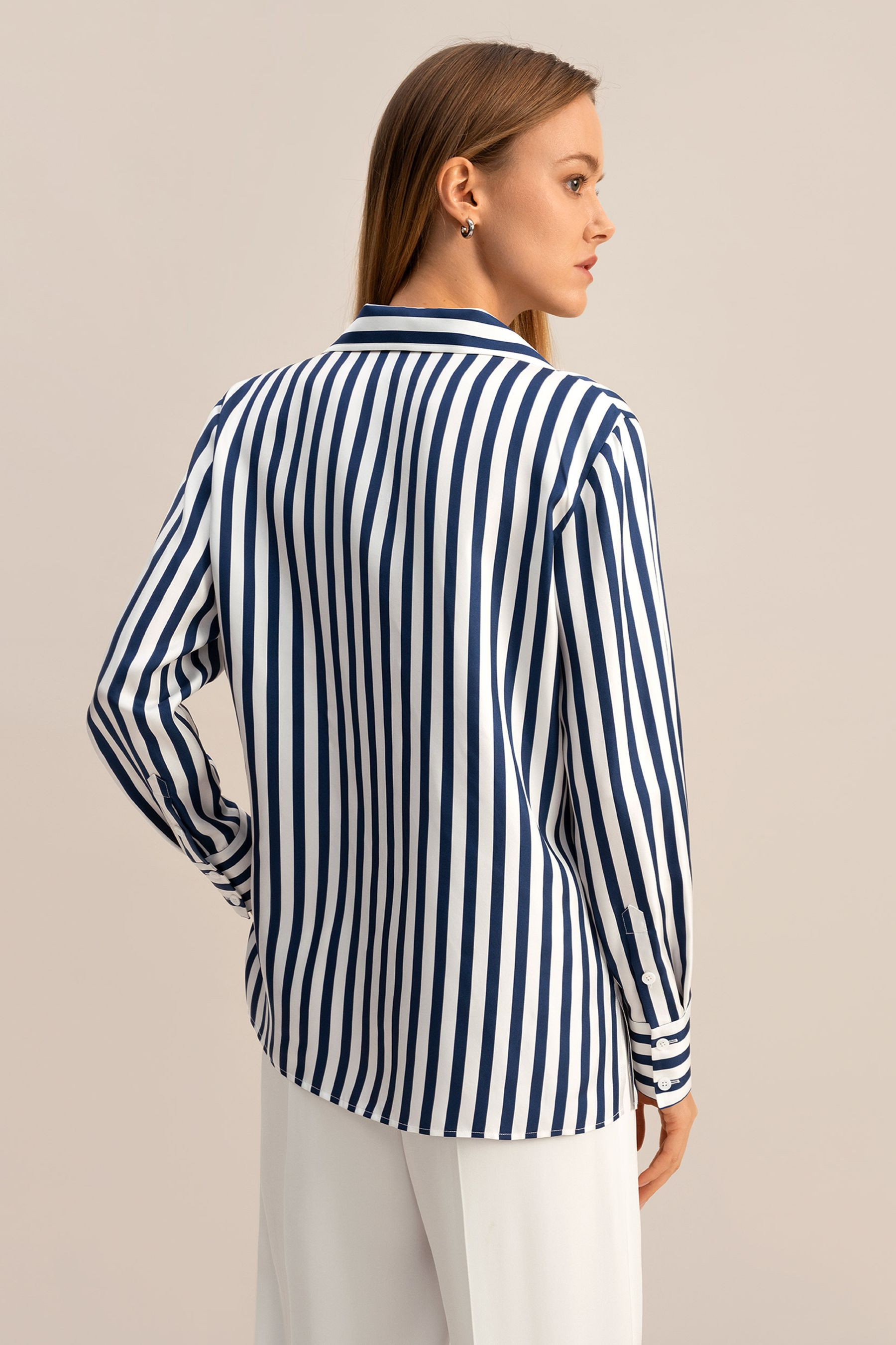 Amalfi Stripe Silk Shirt | LILYSILK
