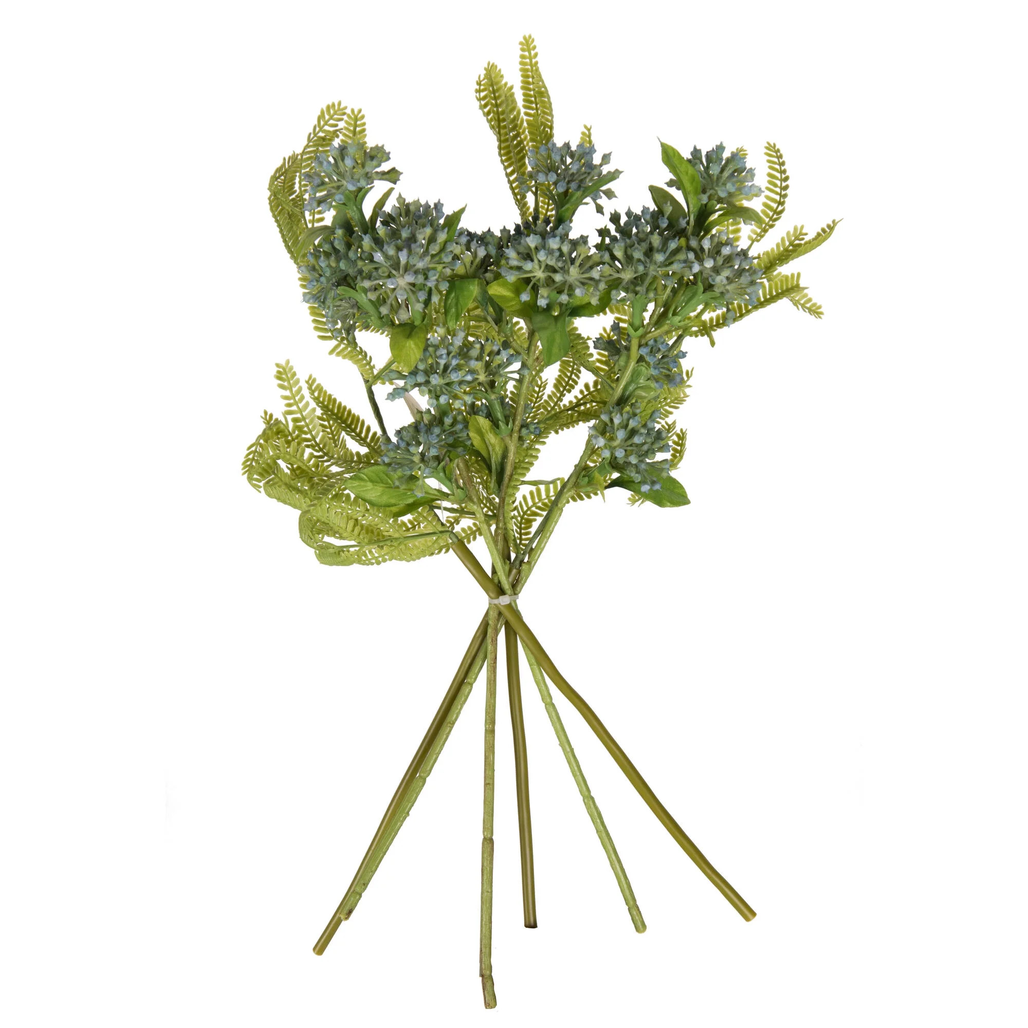 Vickerman 14" Cerulean Blue Artificial Wild Berry and Green Fern Bundle, 2 per bag. | Walmart (US)