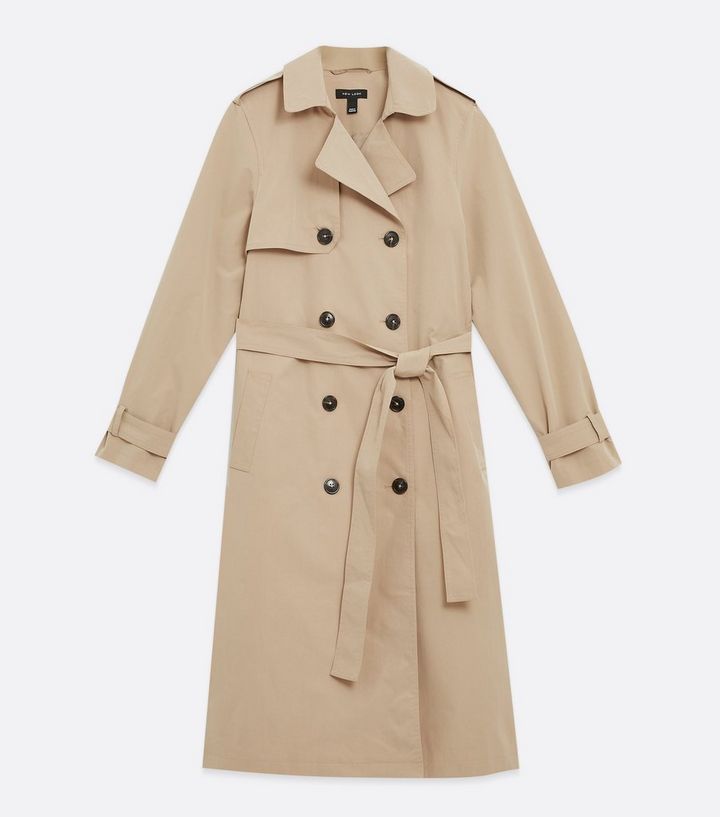 Stone Puff Sleeve Belted Trench Coat
						
						Add to Saved Items
						Remove from Saved Item... | New Look (UK)