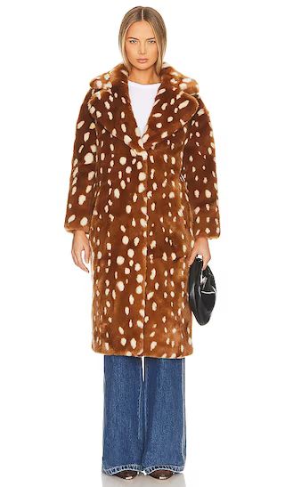 Faux Fur Long Coat in Bambi | Revolve Clothing (Global)