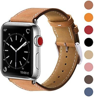 Amazon.com: Marge Plus Compatible with Apple Watch Band 42mm 44mm, Genuine Leather Replacement Ba... | Amazon (US)