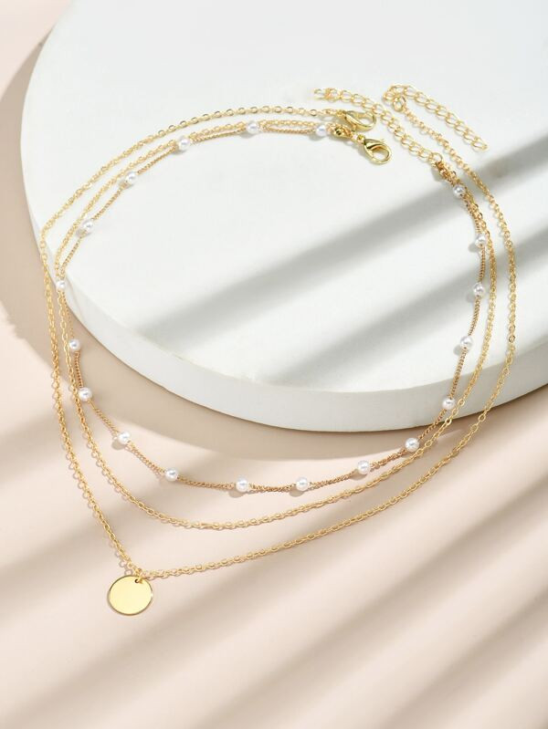 2pcs Disc Charm Necklace | SHEIN