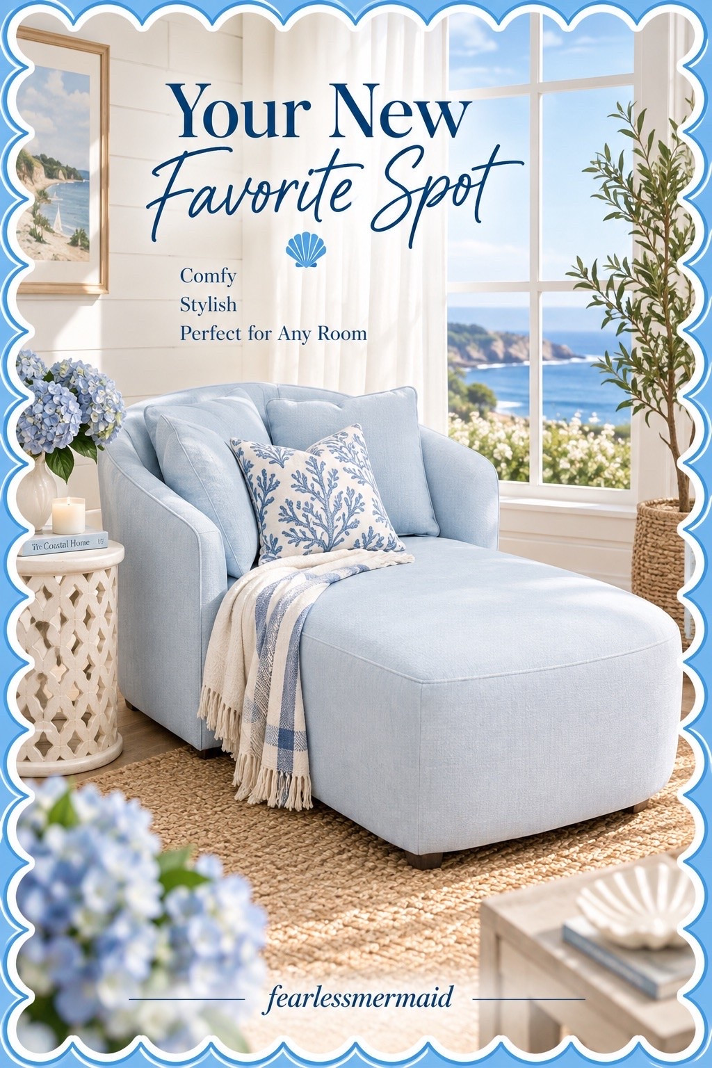 blue lounge - love it #coastalhome #coastaldecor #blueandwhite

#LTKHome