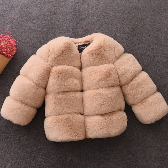 New Girls Winter Fur Coat Elegant Teenage Girl Faux Fur Jackets Thick Coats Warm Parkas Children ... | Walmart (US)