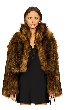 Adrienne Landau Teddy Bomber Jacket in Brown Tipped from Revolve.com | Revolve Clothing (Global)