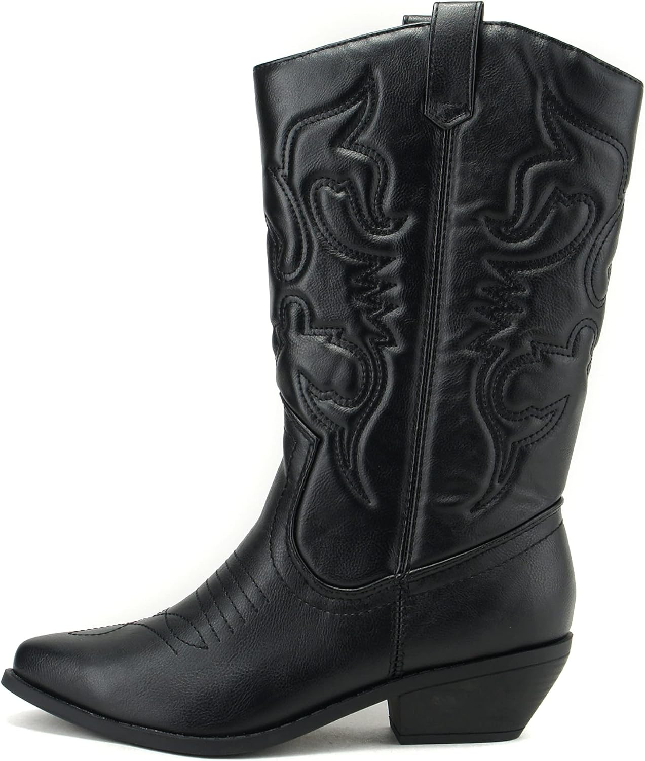 Soda Reno Women Western Cowboy Pointed Toe Knee High Pull On Tabs Boots | Amazon (US)