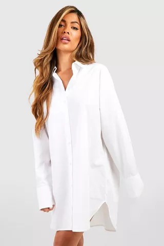 Cotton Poplin Ultimate Oversized Shirt Dress | boohoo (US & Canada)