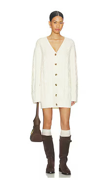 Lovers and Friends Abella Cardigan Mini Dress in Cream from Revolve.com | Revolve Clothing (Global)