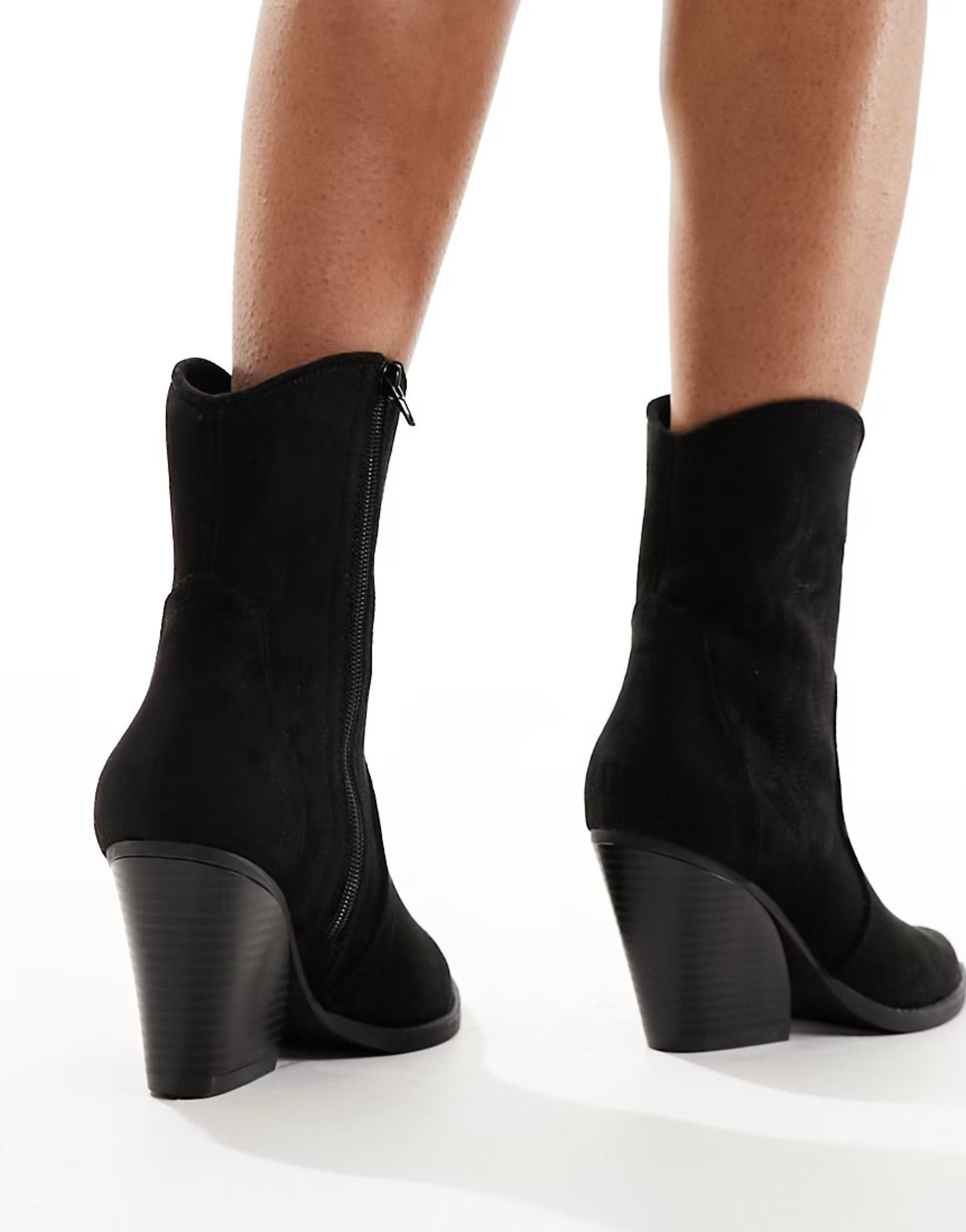 Truffle Collection heeled western ankle boots in black | ASOS | ASOS (Global)