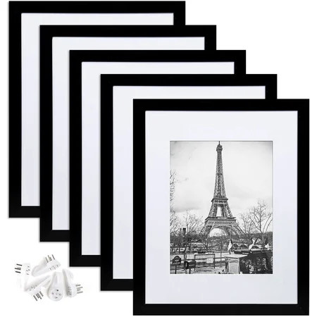 11x14 Picture Frame Set of 5 Display Pictures 8x10 with Mat or 11x14 Without Mat Wall Gallery Photo  | Walmart (US)