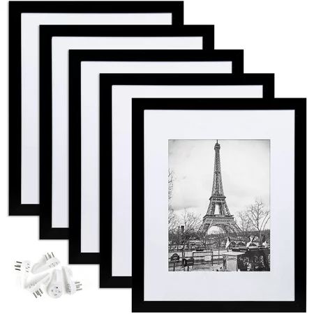 11x14 Picture Frame Set of 5 Display Pictures 8x10 with Mat or 11x14 Without Mat Wall Gallery Photo  | Walmart (US)