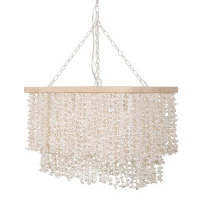 Hanging Lamp with White Clam Shell Curtain - Dining Table Lighting with Hanging Clamshells | Wayfair North America