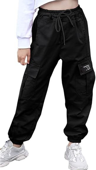 AOWKULAE Girls & Women‘s Casual Cargo Jogger Pants, 6 Years - Women 3XL | Amazon (US)