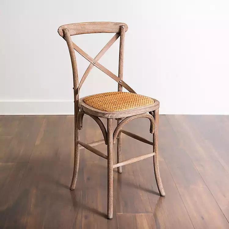 Natural Wood and Cane Seat Counter Stool | Kirkland's Home
