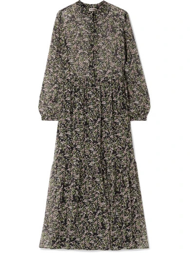 Paul & Joe - Horys Floral-print Silk-crepon Maxi Dress - Black | NET-A-PORTER (US)