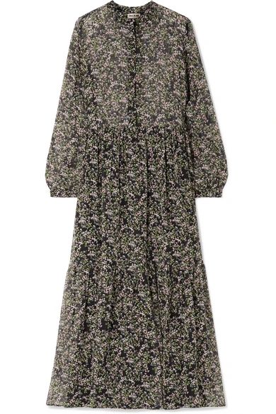 Paul & Joe - Horys Floral-print Silk-crepon Maxi Dress - Black | NET-A-PORTER (US)