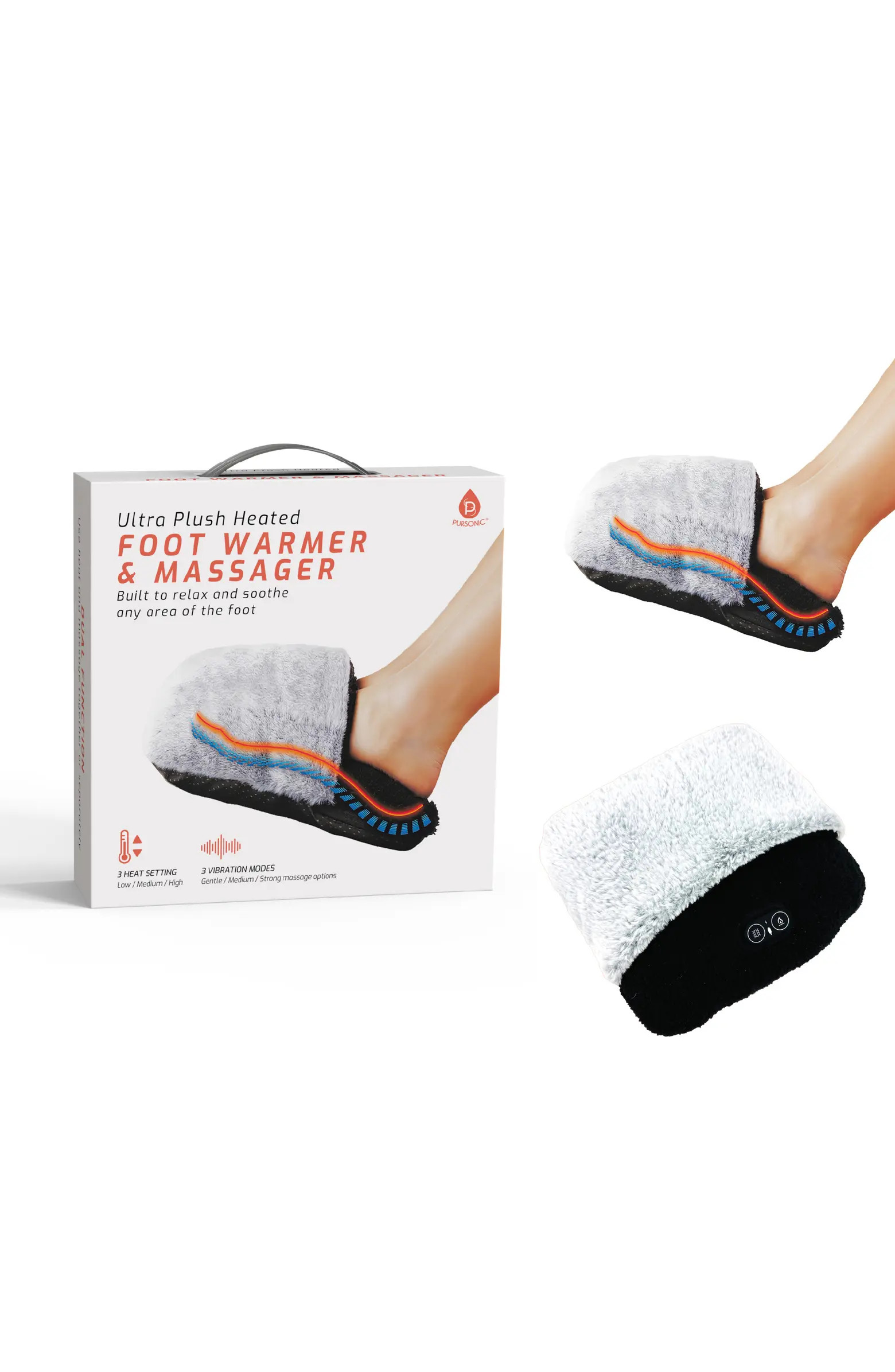 PURSONIC Ultra Plush Heated Foot Warmer & Massager - Cozy Relief Anytime, Anywhere | Nordstrom | Nordstrom